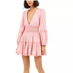 Free People Delightful Clip Dot Mini Dress -  Pink - Size 0